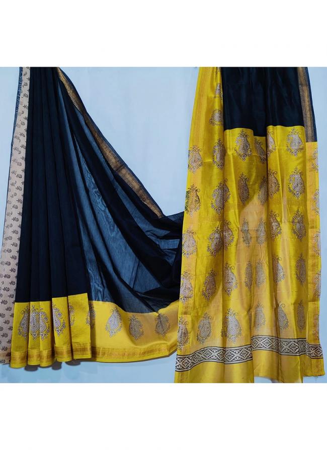 Maheshwari Silk Multi Colour Traditional Wear Block Printed Saree